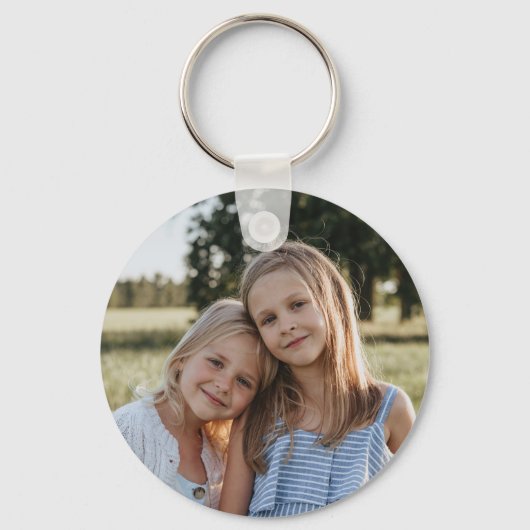 Maßgeschneiderte Zweier-Foto-Doppelseitenrunde Schlüsselanhänger (Rückseite)