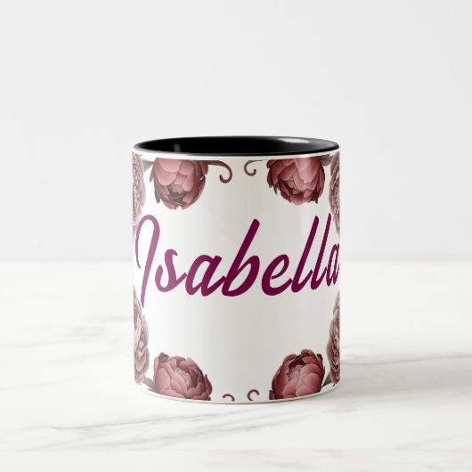 Maßgeschneiderte, zweifarbige Tasse mit Blumen (Mittel)