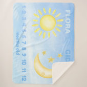 Maßgeschneiderte Zwillingsmeilenstein Sun Moon Bab Sherpadecke (Vorderseite)