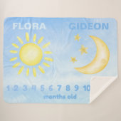 Maßgeschneiderte Zwillingsmeilenstein Sun Moon Bab Sherpadecke (Vorderseite (Horizontal))