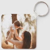 Maßgeschneiderter 2-Foto-quadratischer Schlüsselan Schlüsselanhänger (Rückseite)