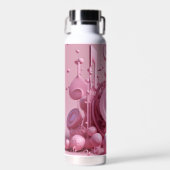 Maßgeschneiderter 3D-Rosa-Swirl Trinkflasche (Vorne)