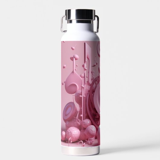 Maßgeschneiderter 3D-Rosa-Swirl Trinkflasche (Vorne)