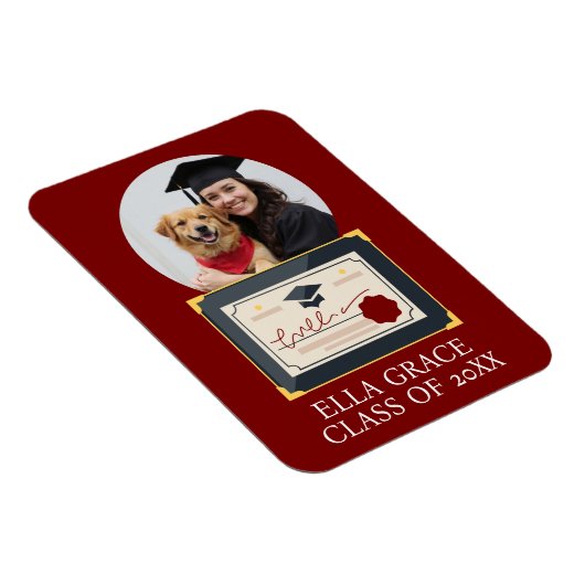 Maßgeschneiderter Abschluss-Foto Magnet (Rechte Seite)