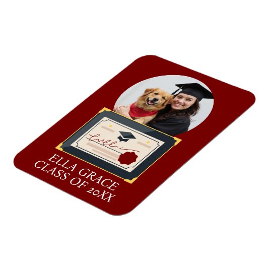 Maßgeschneiderter Abschluss-Foto Magnet (Linke Seite)