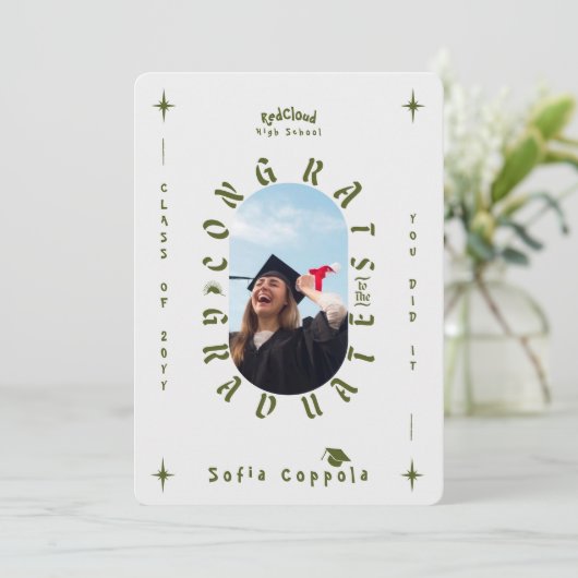 Maßgeschneiderter Abschluss für moderne geometrisc (Stehend Vorderseite)