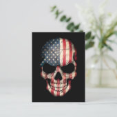 Maßgeschneiderter amerikanischer Flag-Schädel Postkarte (Stehend Vorderseite)