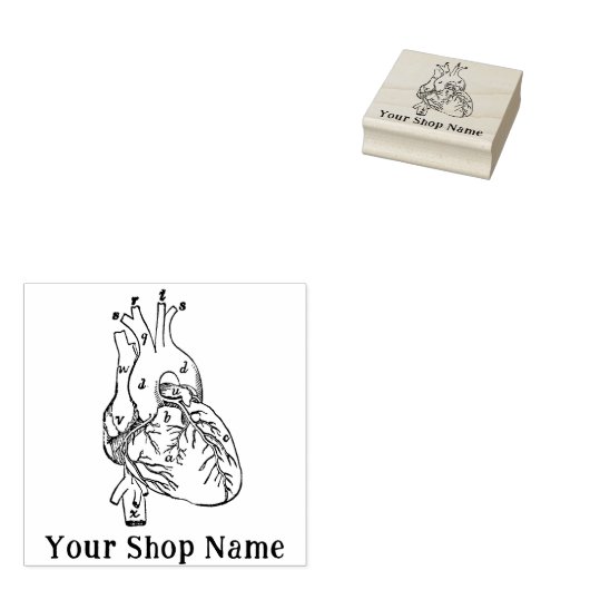 Maßgeschneiderter anatomischer Herzkautschuk für k Gummistempel (Stempel)