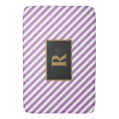 Maßgeschneiderter anfänglicher Lila/weißer Streife Badematte (Vorderseite Vertikal)