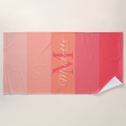 Maßgeschneiderter Anfangsfarbblock für Monogramm-P Strandtuch (Vorderseite)