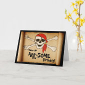 Maßgeschneiderter ARR-SOME-Piratenschädel Karte (Gelbe Blume)