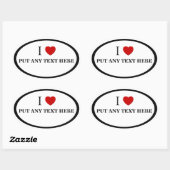 Maßgeschneiderter Aufkleber für die I-Liebe "Any t (Blatt)