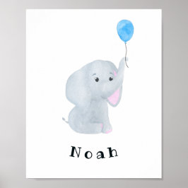 Maßgeschneiderter Baby Boy Elephant Kinderzimmer W Poster
