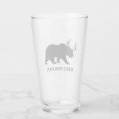 Maßgeschneiderter Bär mit Hirschantler-Bierglas Glas (Rückseite)