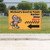 Maßgeschneiderter Barbershop hier Pfeil abbiegen V Banner (Insitu)