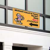 Maßgeschneiderter Barbershop hier Pfeil abbiegen V Banner (Äußeres Gebäude)
