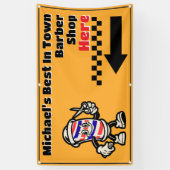 Maßgeschneiderter Barbershop hier Pfeil abbiegen V Banner (Vertikal)