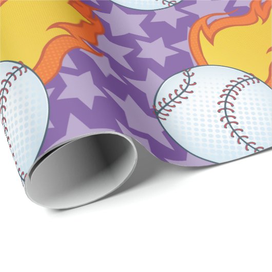 Maßgeschneiderter Baseball oder Softball Geschenkpapier (Rolleneckpunkt)