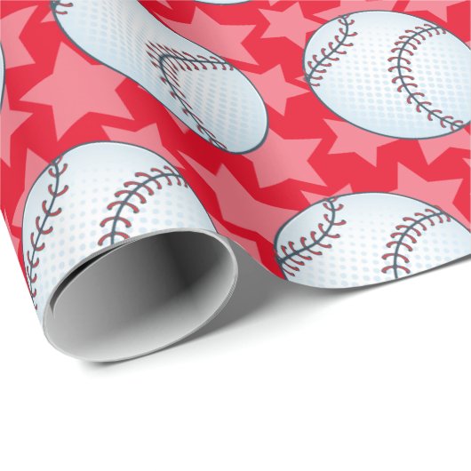 Maßgeschneiderter Baseball oder Softball Geschenkpapier (Rolleneckpunkt)