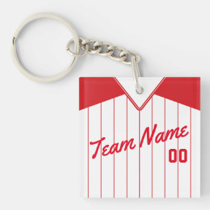 Maßgeschneiderter Baseball Softball Jersey Keyring Schlüsselanhänger