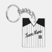 Maßgeschneiderter Baseball Softball Jersey Keyring Schlüsselanhänger (Vorderseite links)
