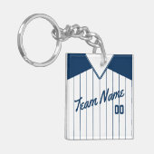 Maßgeschneiderter Baseball Softball Jersey Keyring Schlüsselanhänger (Vorderseite links)