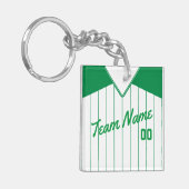 Maßgeschneiderter Baseball Softball Jersey Keyring Schlüsselanhänger (Vorderseite links)