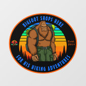 Maßgeschneiderter Bigfoot Wandershop für Sportarti Fensteraufkleber (Blatt)
