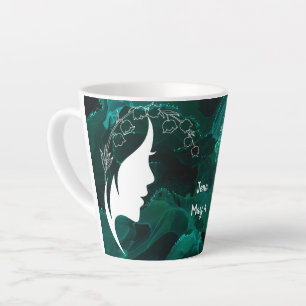 Maßgeschneiderter Birthstone & Blume Mai Latte Milchtasse