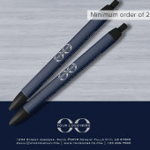 Maßgeschneiderter, blau-grauer Werbe-Pen mit Logo Kugelschreiber