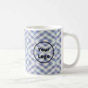 Maßgeschneiderter, blau-weißer geometrischer Druck Kaffeetasse