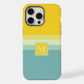 Maßgeschneiderter, blauer, gelber Farbblock iPhone Hülle (Rückseite)