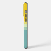 Maßgeschneiderter, blauer, gelber Farbblock iPhone Hülle (Linke Seite)