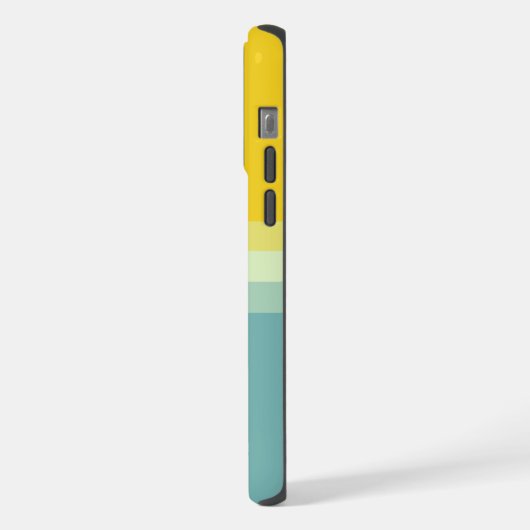 Maßgeschneiderter, blauer, gelber Farbblock iPhone Hülle (Linke Seite)