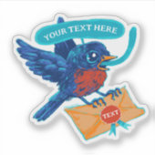 Maßgeschneiderter Blue Bird Sticker Mail Carrier (Vorderseite)