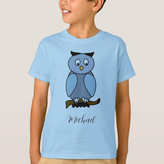 Maßgeschneiderter Blue Owl T - Shirt (Vorderseite)