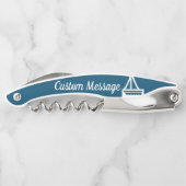 Maßgeschneiderter Blue & White Sailboat-Korkenzieh Kellnermesser (Rückseite)