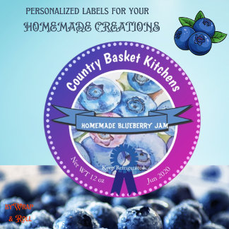 Maßgeschneiderter Blueberry-Marmelade-Rundaufklebe Runder Aufkleber