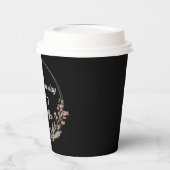 Maßgeschneiderter Blumenrahmen mit Morgentext Pappbecher (Links)