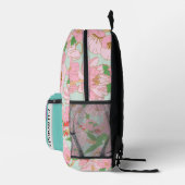 Maßgeschneiderter Blumentext mit niedlichem Blauer Bedruckter Rucksack (Rechts)