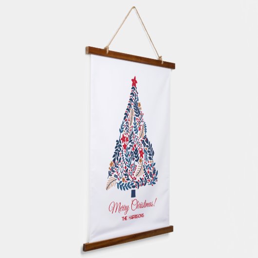 Maßgeschneiderter Blumenweihbaum Wandteppich Mit Holzrahmen (Gewinkelt)