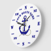 Maßgeschneiderter Bootsanker Große Wanduhr (Winkel)