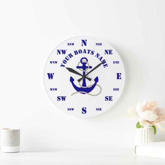 Maßgeschneiderter Bootsanker Große Wanduhr (Zuhause)