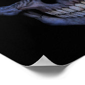 Maßgeschneiderter bosnischer Flaggenschädel Poster (Ecke)