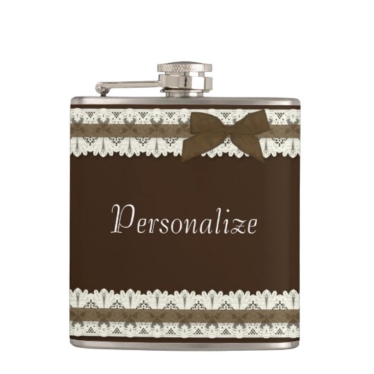 Maßgeschneiderter Braunbandkolben Flachmann (Vorderseite)