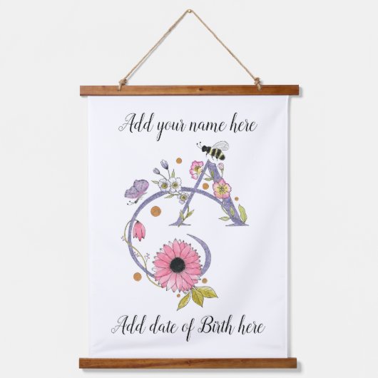 Maßgeschneiderter Buchstabe A Wandteppich Mit Holzrahmen (Vorderseite)