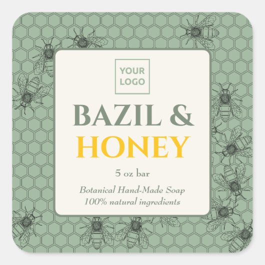 Maßgeschneiderter Business-Sticker für handgeferti Quadratischer Aufkleber (Vorderseite)