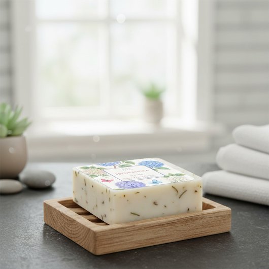 Maßgeschneiderter Business-Sticker für Hydrangeas- Quadratischer Aufkleber