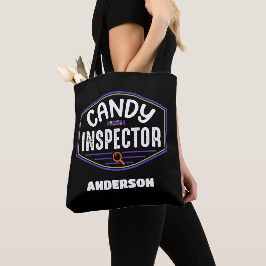 Maßgeschneiderter Candy Inspector Trick oder Treat Tasche (Von Nahem)