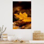 Maßgeschneiderter Carpe Diem mit farbigen Blättern Poster (Küche)